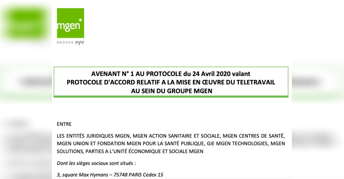 News Tank RH MGEN le télétravail régulier élargi à lensemble des