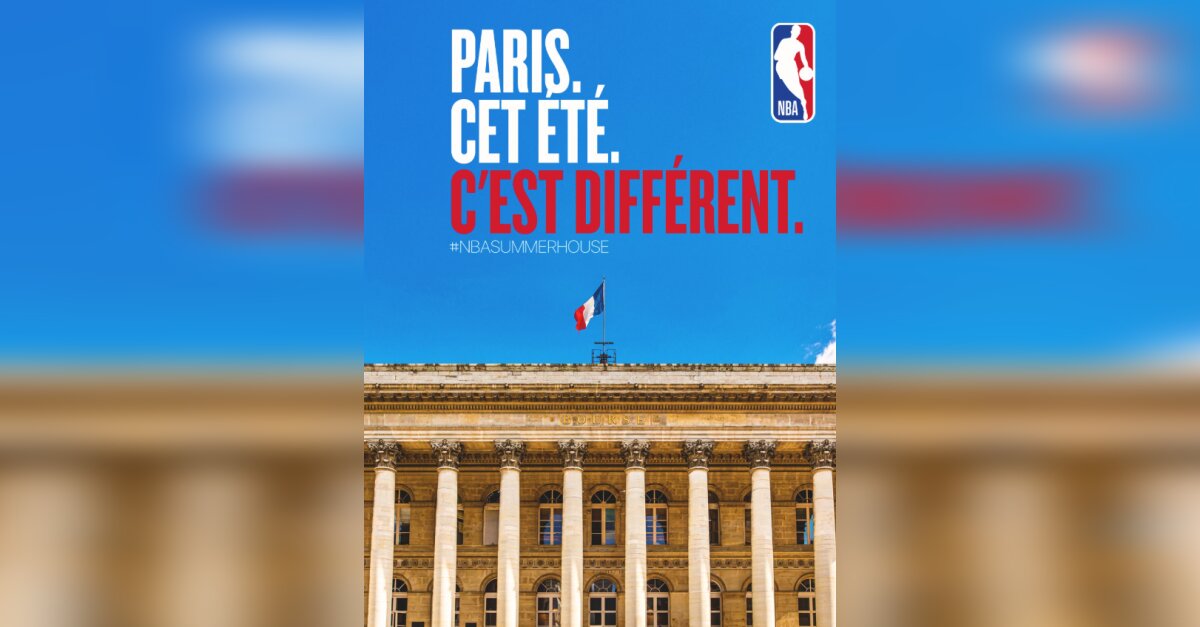 The NBA Summer House installation at the Palais Brongniart.