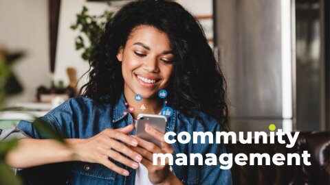 Gros plan sur la dernière offre Community management de La Boîte Immo. - © D.R.