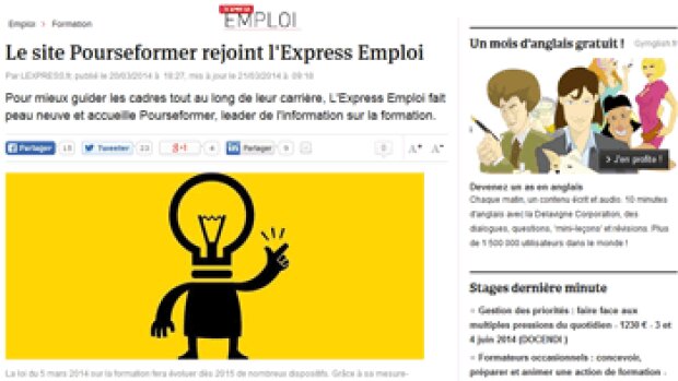 Le site Pourseformer.fr absorbé par L’Express Emploi