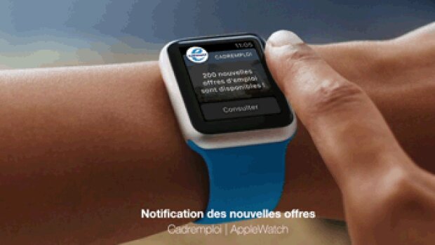 Cadremploi rend son application accessible sur l’Apple Watch