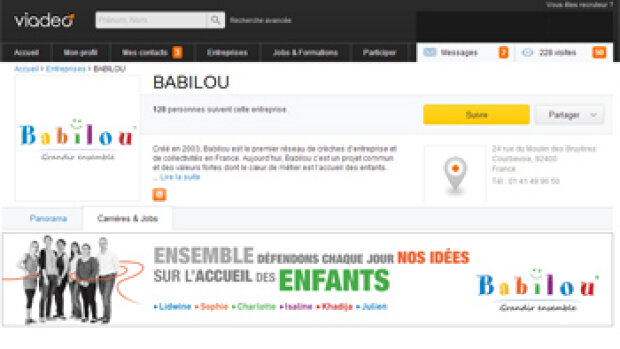 "J’ai testé les Pages Entreprises de Viadeo", Nathalie Servier, Babilou
