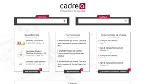 RegionsJob lance un site dédié aux cadres : Cadreo