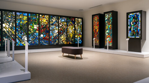 La salle du vitrail moderne au Musée du verre  - © Christian Gobert