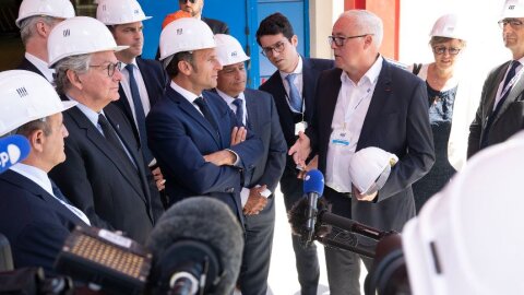 Choose France : Emmanuel Macron sur le site STMicroelectronics de Crolles (Isère) - Juillet 2022 - © D.R.