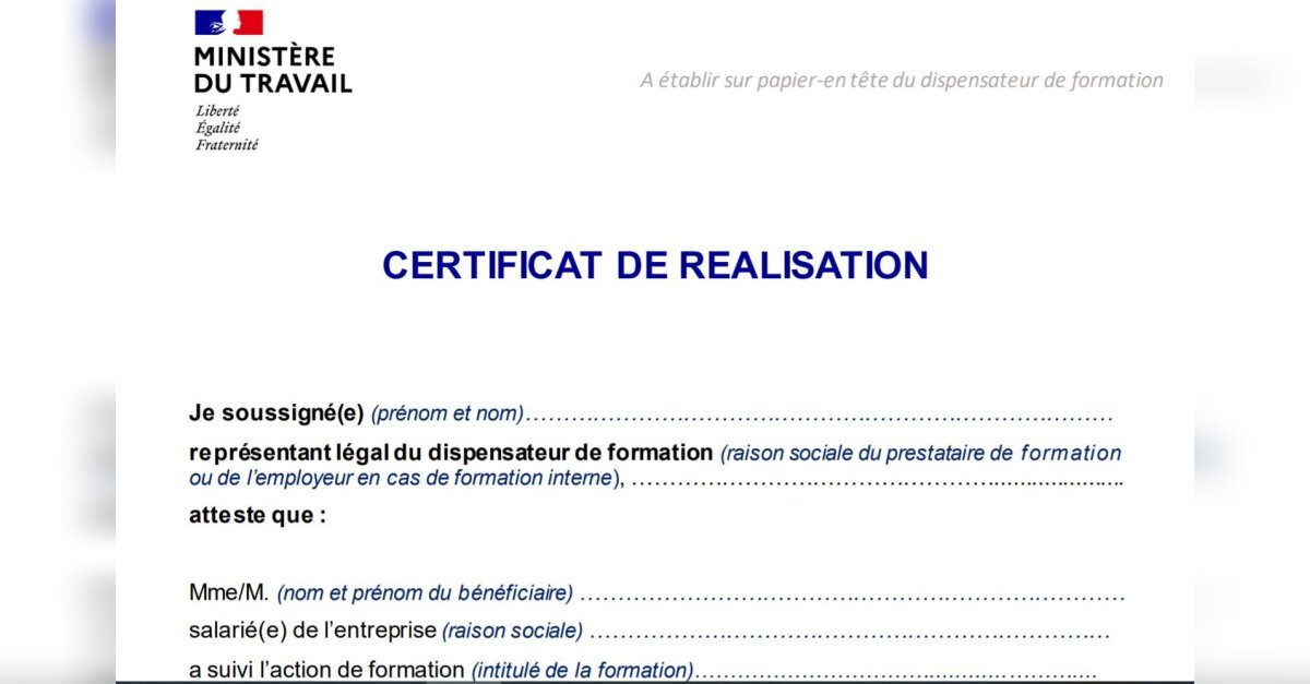 News Tank Rh Mod Le De Certificat De R Alisation D Actions De D Veloppement Des Comp Tences