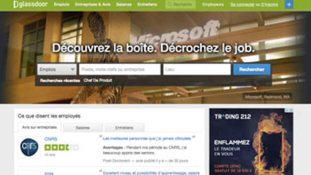 "Nous voulons devenir le n°1 de la recherche d'emploi en France", P. Moreau, Glassdoor.fr