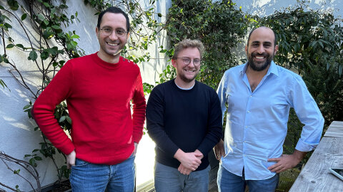 Nicolas Goyet (DG), Eytan Koren (président) et Mikael Asseraf (DG) de Manda - © D.R.