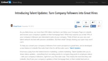 «  Talent updates  » de LinkedIn : quand le recrutement croise le content marketing - © D.R.