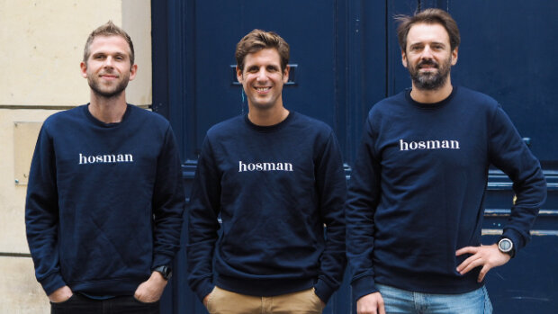 Benjamin Bavuz, Stanislas de Dinechin et Paul-Henri Chopin, les cofondateurs de Hosman - © D.R.