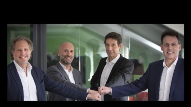 J.S. Arcis, A. Pachulski, J. Bentolila, P. Houillon : les 4 dirigeants du deal Cegid - Talentsoft - © D.R.