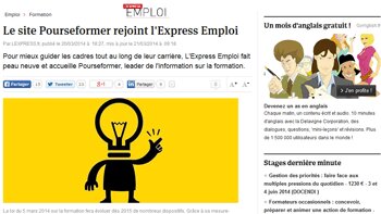Le site Pourseformer.fr absorbé par L’Express Emploi