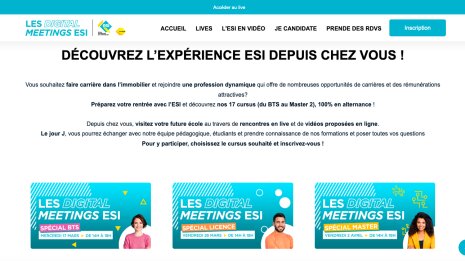 Home page des Digital Meeting de l’ESI - © D.R.