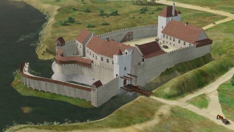 La modélisation 3D du château d’Orville dans l’exposition Archéa’lab.  - © Cent Millions de Pixels