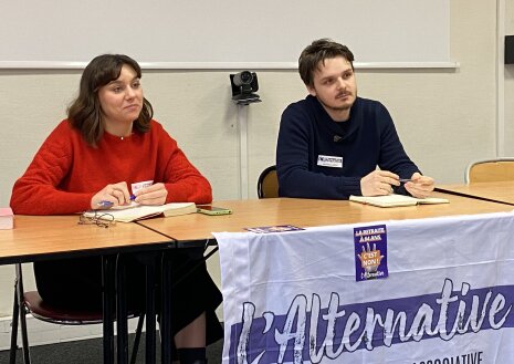 Éléonore Schmitt et Hugo Prévost sont les deux porte-paroles du syndicat étudiant l’Alternative. - © News Tank