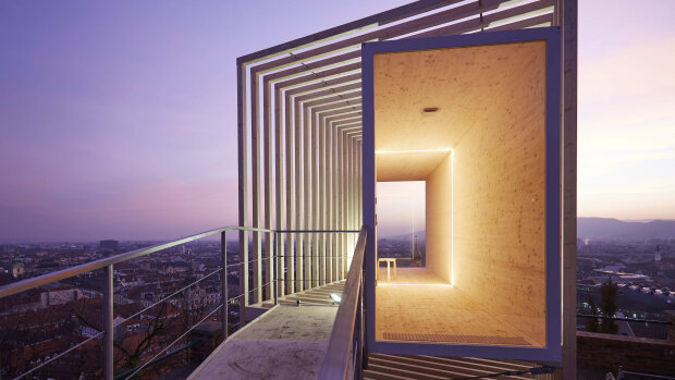 Un nouvel abri architectural est conçu pour chaque nouvelle ville accueillant le projet. - © Martin Hauer