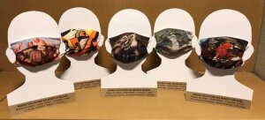 Des masques édités pour l’occaion, sur lesquels sont reproduits des œuvres d’artistes orléanais du Musées des Beaux Arts.