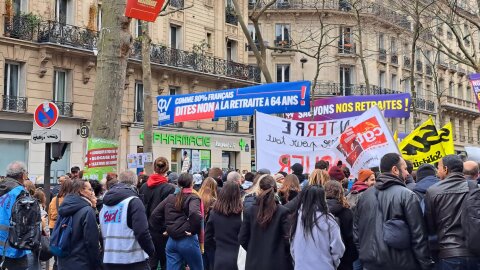 Retraites : nouvel appel de l’intersyndicale à la mobilisation après l’interview d’Emmanuel Macron - © M.B
