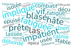 Les principaux adjectifs cités par les répondants pour décrire leur état d’esprit
