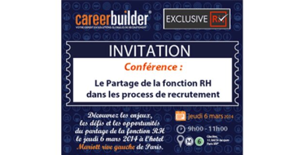 CareerBuilder organise un petit-déjeuner sur le partage de la fonction RH - D.R.