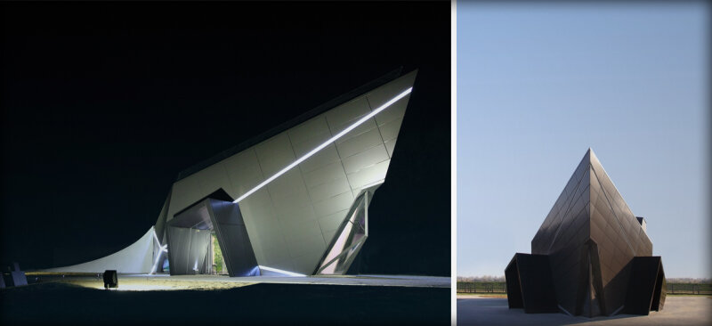 Digital Museum de Pecica (Roumanie) - Vue de nuit et de face