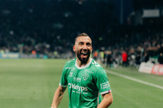 The Homeless World Cup logo on AS Saint-Étienne's shirt sleeve