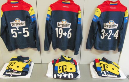 Romania: maths equations on the training kit of the national team (1/3)