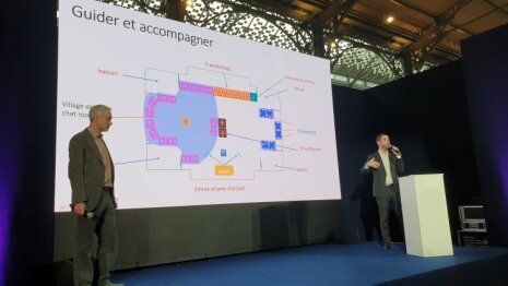 Plan du campus virtuel de Sopra Steria Academy présenté au Salon Virtuality (Paris, mars 2022) - © D.R.