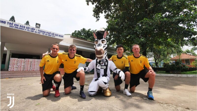 The club visiting a children's village in Vietnam