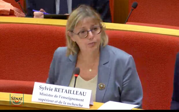 Le Sénat a auditionné la ministre de l’ESR, Sylvie Retailleau le 11 juillet. - © D.R.
