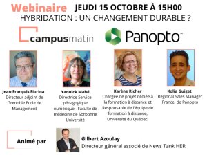 Hybridation un changement durable ? Webinaire Campus Matin et Panopto
