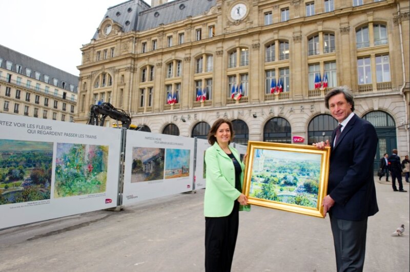 Rachel Picard, directrice générale de Gares & Connexions et Patrick de Carolis, directeur du musée Marmottan Monet