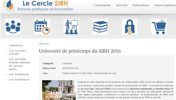 Agenda : Rendez-vous les 7 et 8 avril pour la 4<sup>e</sup> édition de l’université de printemps du Cercle SIRH - D.R.