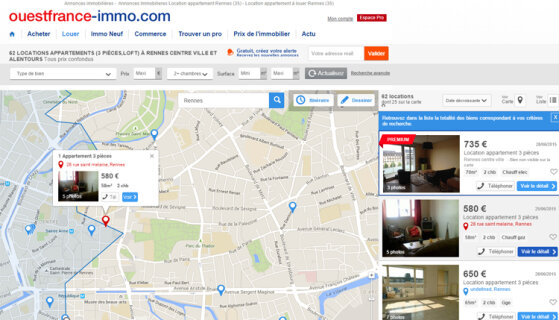 Ouestfrance-Immo géolocalise ses locations - D.R.