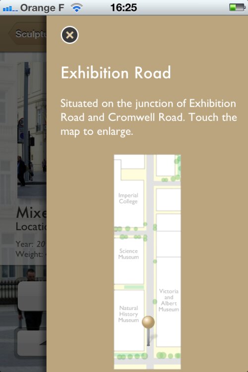 Application Tony Crass at Exhibition Road - Map
