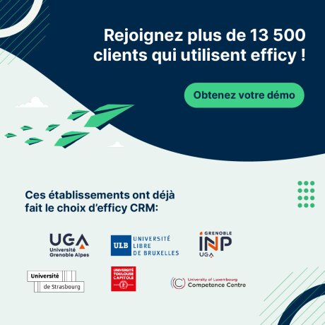 Rejoignez Plus de 13 500 clients qui utilisent efficy !