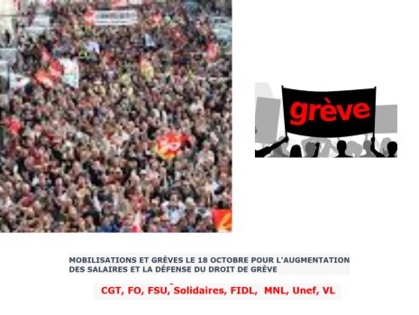 Mobilisations et grèves le 18 octobre 2022 (intersyndicale) - © D.R.